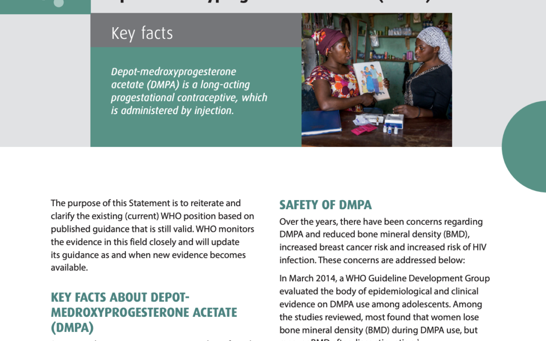 WHO Statement on Depot-Medroxyprogesterone Acetate (DMPA)
