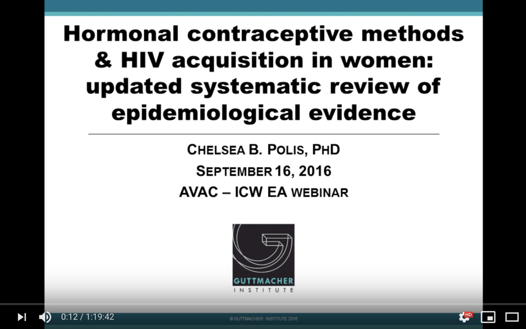 Webinar: An Update on Hormonal Contraception and HIV