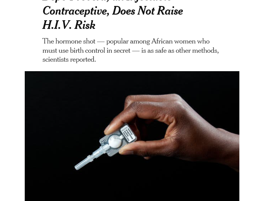 Depo-Provera, an Injectable Contraceptive, Does Not Raise H.I.V. Risk