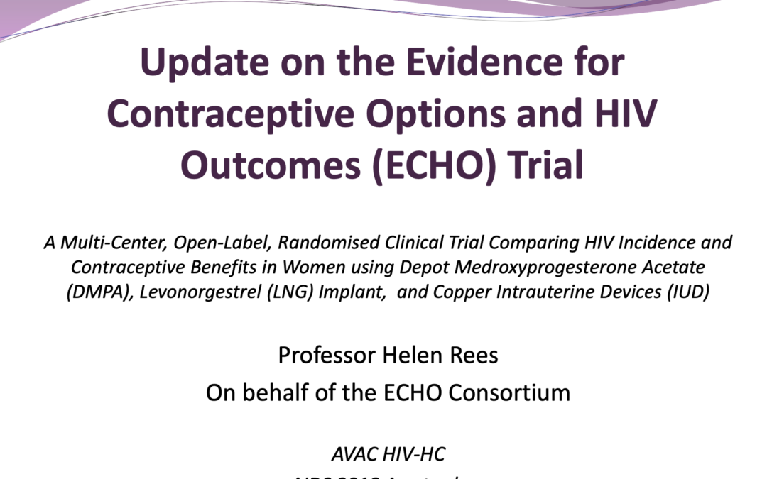 Presentation: Update on the Evidence for Contraceptive Options and HIV Outcomes (ECHO) Trial