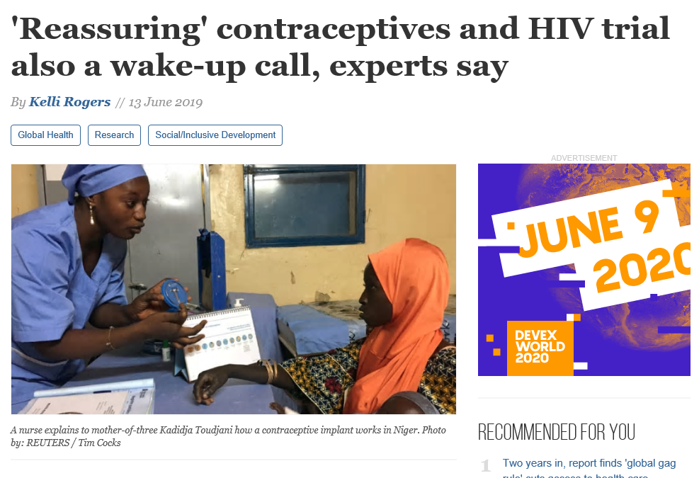 ‘Reassuring’ contraceptives and HIV trial also a wake-up call, experts say