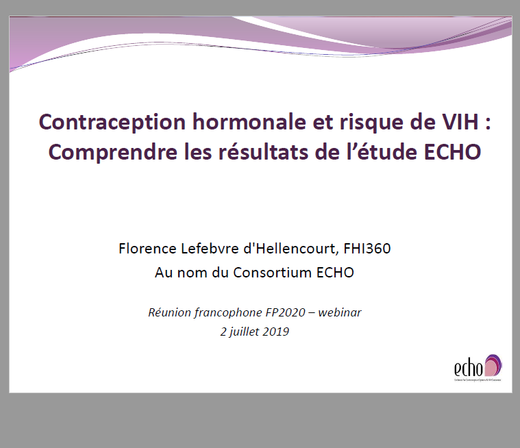 Contraception hormonale et risque de VIH : Comprendre les résultats de l’étude ECHO